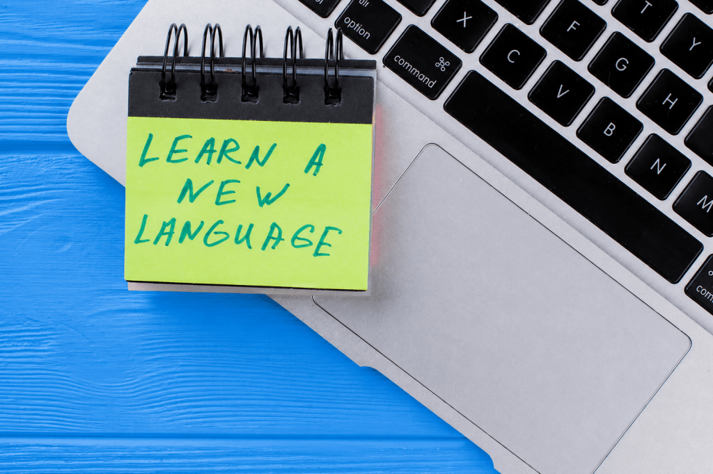 learn-a-new-language-with-a-laptop-computer